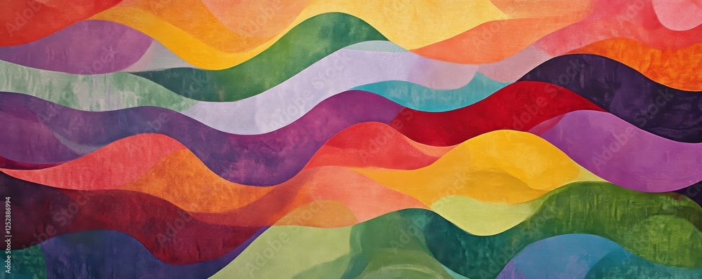 Aufkleber abstract colorful wave pattern of vibrant colors in geometric design, artistic expression concept