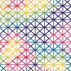 colorful geometric pattern with grid of overlapping triangles