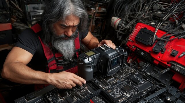 A focused IT professional backing up important data on World Backup Day, ensuring security and protection