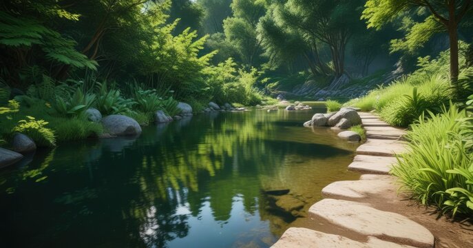 Un sistema hidr?ulico que aplica una gran cantidad de agua a la hierba verde en un parque, hierba, aplicar