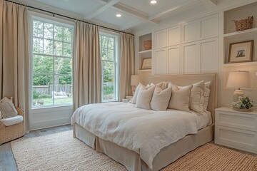 Cozy bedroom design modern home interior serene environment bright view