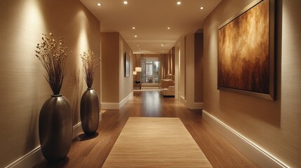 Elegant hallway design modern apartment interior luxurious atmosphere