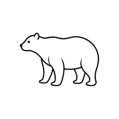 Simple Line Drawing of a Majestic Polar Bear