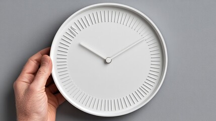 A person adjusting a clock to mark the beginning of Daylight Savingsphotorealistic portrait,