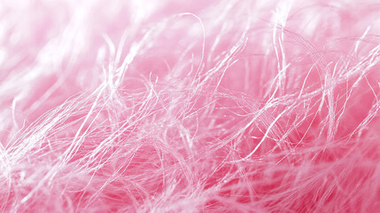Obraz premium Close-up of soft pink fluffy texture, resembling delicate cotton candy fibers, conveying a sense of lightness, sweetness, and comfort, often associated with fun and joy.