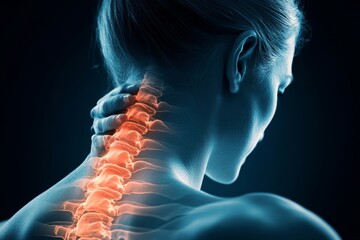 Woman With Neck Pain Sitting, 
