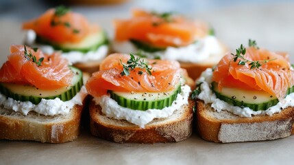 Delicious Smoked Salmon Cucumber Canap
