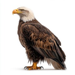Obraz premium Majestic Bald Eagle Standing Proud with Detailed Feathers and Colors
