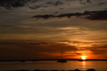 **Boats under the sunset**