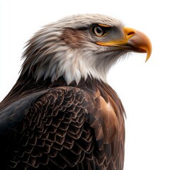 Obraz premium Majestic Bald Eagle with Intense Eyes and Detailed Feather Texture