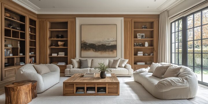 Cozy living room design featuring soft furniture modern home interior style