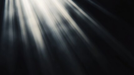 Sunlight Rays on Black Background. Beams of Dusty Sun Lights Creating a Magical Atmosphere.
