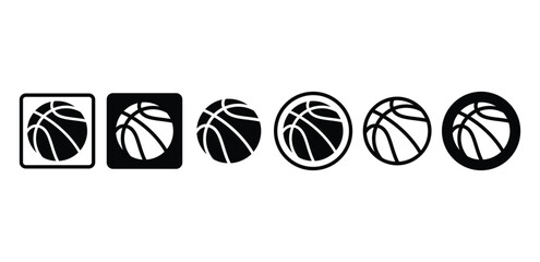 basketball icon symbol sign vector design black white color outline and black filled illustration flat modern style