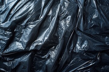 Black plastic bag wrap texture map pattern background