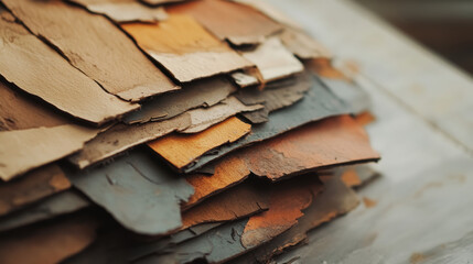Natural bark texture with warm browns and rustic brush strokes, creating organic and earthy aesthetic. layered, peeling surface adds depth and character to composition