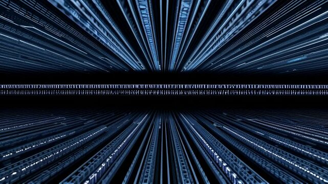 Seamless green digital matrix with scrolling alphanumeric code in a futuristic VFX and CGI animation