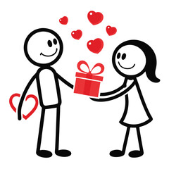 Valentine's Day. Boy and girl. Love cards. couple lovers