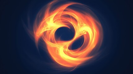 Fototapeta premium A bright neon orange glow effect on a dark background with soft radial light