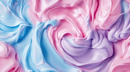 Obraz premium A cotton candy-inspired pastel swirl of pink, blue, and soft purple hues