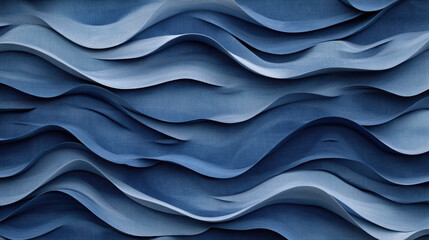 Obraz premium Abstract ocean wave texture with dynamic brushstrokes in deep navy and blue tones, creating fluid and layered pattern. artistic design evokes sense of movement and depth