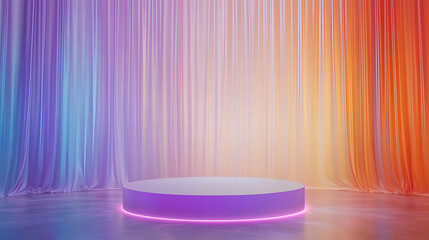 Vibrant stage setup for performance studio image colorful environment wide angle creative presentation
