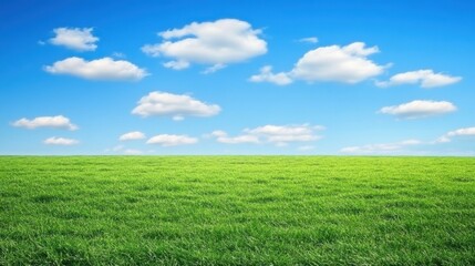 Fototapeta premium A fresh spring meadow with soft-focus green grass and natural lighting