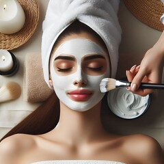 Women face facials in salon