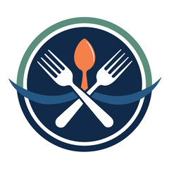 Elegant Fork and Spoon Logo Icon Vector Illustration for Food, Culinary, and Restaurant Branding