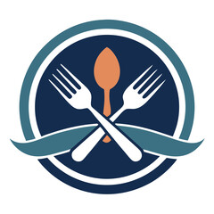 Elegant Fork and Spoon Logo Icon Vector Illustration for Food, Culinary, and Restaurant Branding