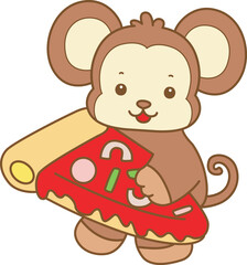 Cute Monkey vector icon. Funny baby Monkey animal series stock illustration. life of fluffy Monkey designs.