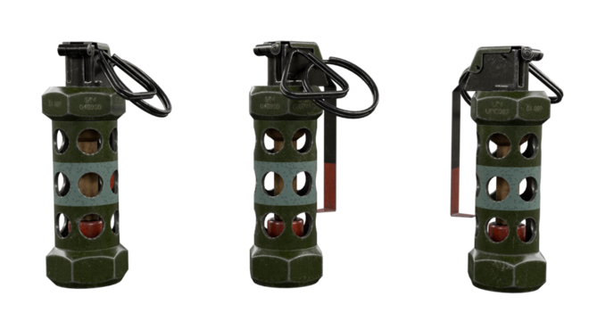 Stun grenade isolated on white