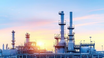 Fototapeta premium Industrial Plant At Sunrise