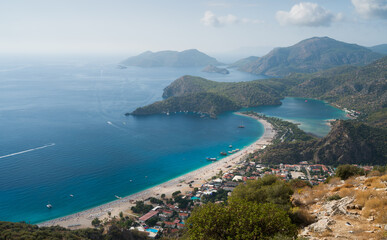 Oludeniz view from the Lycian Way. Oludeniz is a popular tourist destination in Turkey. Fethiye district, Mugla province, Turkey 