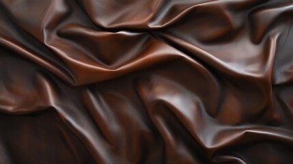 Fototapeta premium A smooth leather texture background in deep chocolate brown with natural sheen