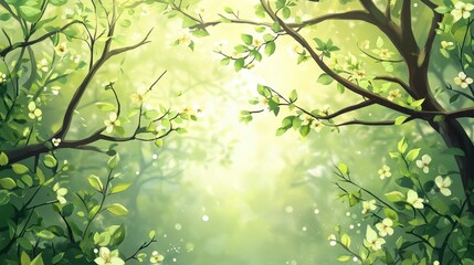 A soft-focus spring-inspired background with light yellow hues and fresh, airy feel