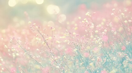 Fototapeta premium A soft-focus pastel blur with a dreamy effect in shades of pink, blue, and yellow