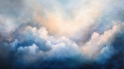 Fototapeta premium A subtle pastel texture resembling soft clouds in shades of lilac, sky blue, and peach