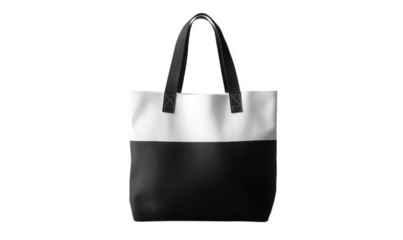 Black and white fabric tote bag