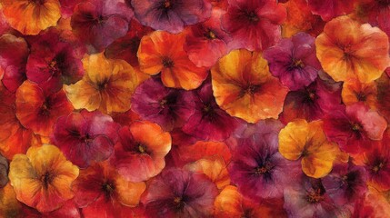 Fototapeta premium A watercolor-style background blending rich hues of red, orange, and pink