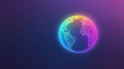 Fototapeta premium earth Colourful Silhouette Silhouette of the Earth filled with bright gradient colors, symbolizing diversity and global unity.