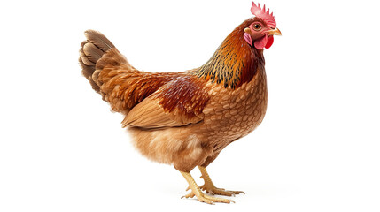 Fototapeta premium Brown chicken standing on transparent background