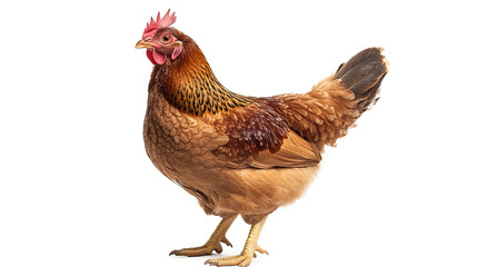 Fototapeta premium Hen standing isolated on transparent background