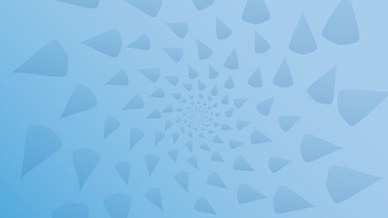 mesmerizing pattern of blue, abstract, triangular shapes arranged in a spiral formation. The shapes gradually decrease in size as they converge towards the center
