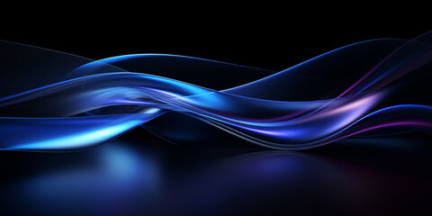 Fototapeta premium Dark blue wavy abstract background