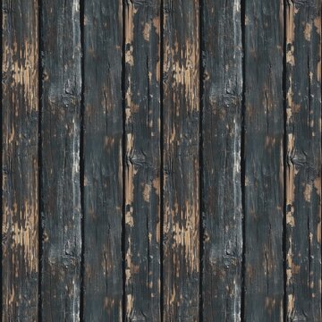 Wooden boards seamless pattern background. Burnt wooden boards. Vertical boards, fence, slat sheathing. Wood texture photo style digital AI artwork.
