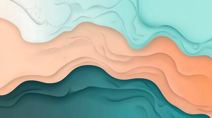 Obraz premium Abstract Wavy Layers of Pastel Colors