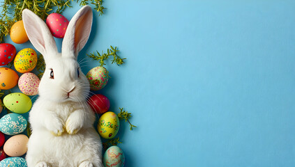 Decorative Easter tree mockup with vibrant accents and space for adding personalized messages