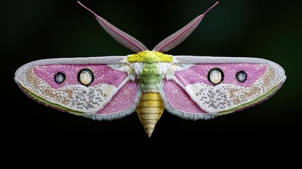 Vibrant Pink and Yellow Moth Close-up