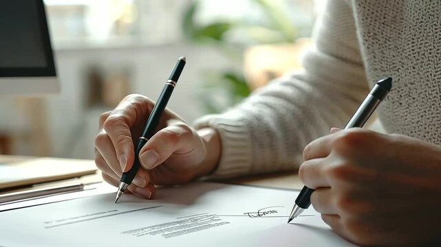 Graphic Designer Finalizing Branding Agreement with Client