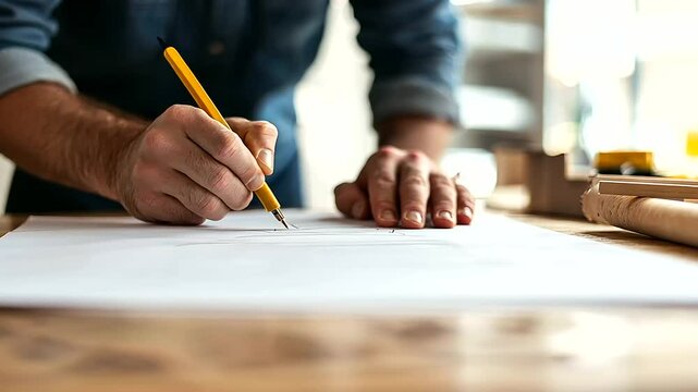 Homeowner Signing Contract with Renovation Company for Home Remodel